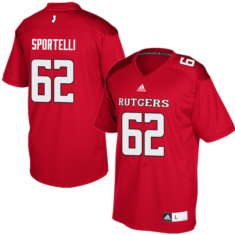 Men #62 Matthew Sportelli Rutgers Scarlet Knights College Football Jerseys Sale-Red